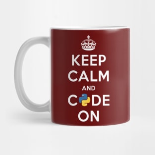 Keep Calm and Code on for Python Developers Mug